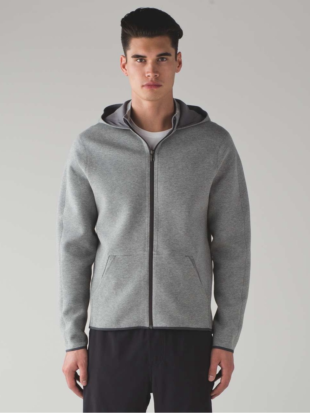 Lululemon Men's Chamber Layer Hoodie Hearher Grey Full-Zip Hoodie